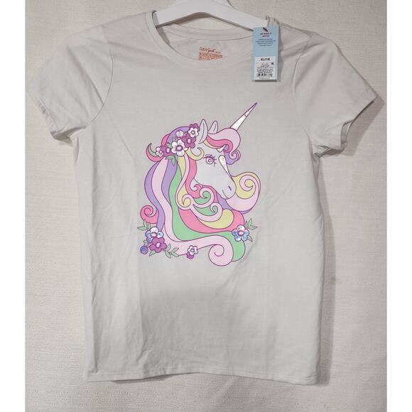 Unicorn girls short sleeve shirt XL 14 by Cat & Jack - Picture 4 of 5